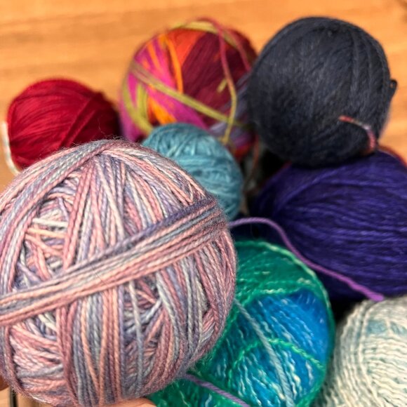 Natural Fiber Hand-Spun Hand Dyed Yarn Remnant Lot - Picture 11 of 16